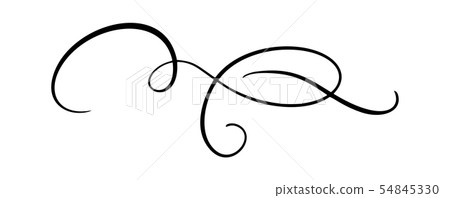 Vector calligraphy element flourish. Hand drawn divider for page decoration and frame design Vector calligraphy element flourish. Hand drawn divider for page decoration and frame design 54845330