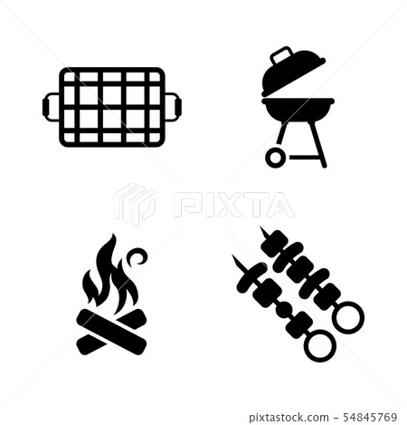 Barbecue. Simple Related Vector Icons Barbecue. Simple Related Vector Icons 54845769