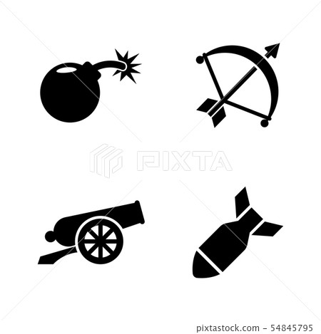 Weapons of War. Simple Related Vector Icons 54845795