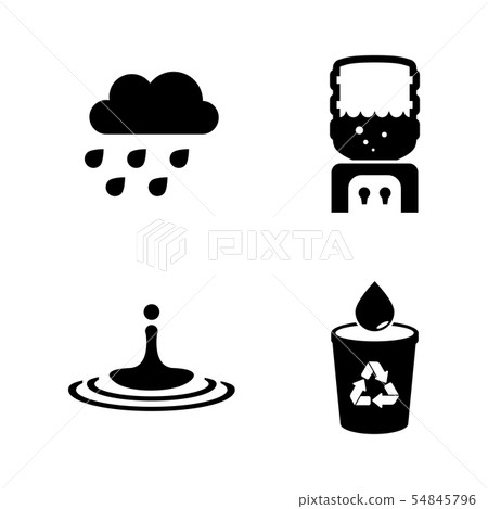 Water, Aqua. Simple Related Vector Icons 54845796