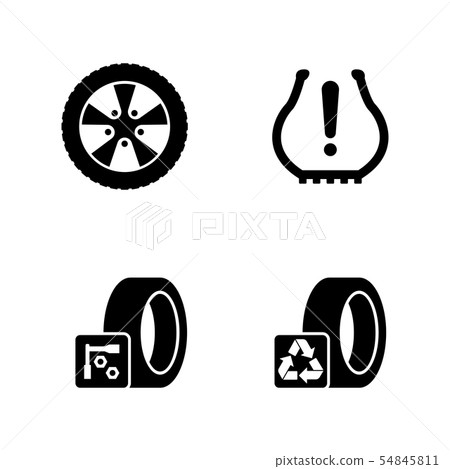 Tire Fitting, Wheels Disks. Simple Related Vector Tire Fitting, Wheels Disks. Simple Related Vector 54845811