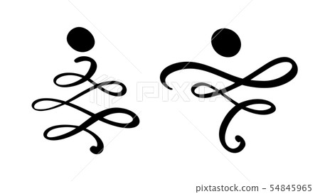 Male and female icon brush line for web and mobile, modern minimalistic flat design. Vector 54845965