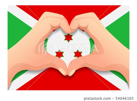 Burundi flag and hand heart shape Burundi flag and hand heart shape 54846165