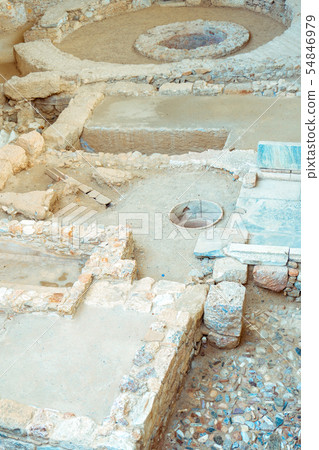 closeup of ancient greek ruins 54846979