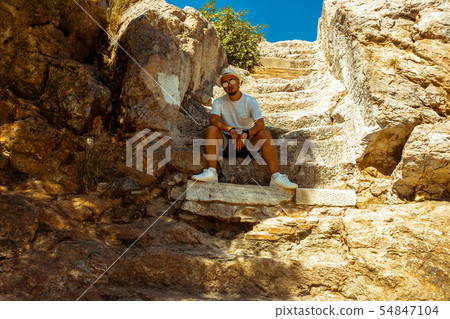 closeup of ancient greek ruins closeup of ancient greek ruins 54847104