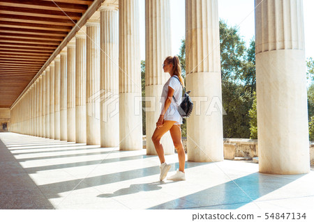 closeup of ancient greek ruins 54847134
