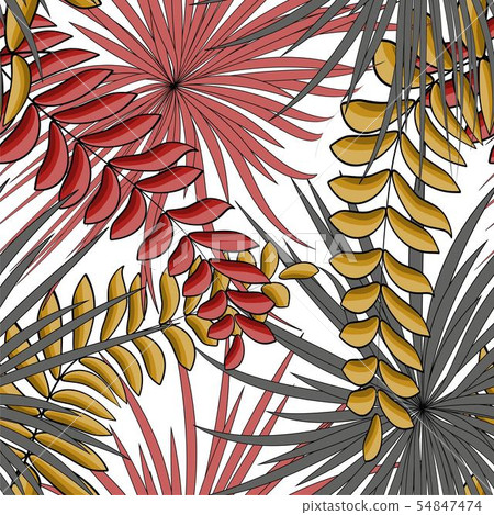 Jungle foliage. Summer tropical design.  54847474