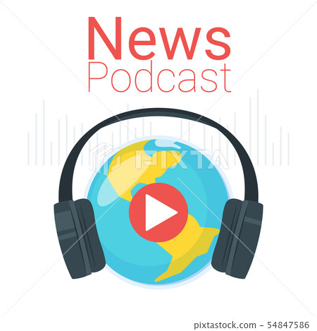 News podcast color vector illustration 54847586