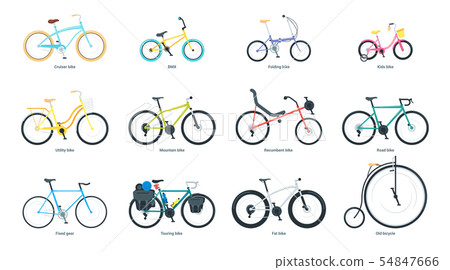 Bicycle flat vector illustrations set 54847666