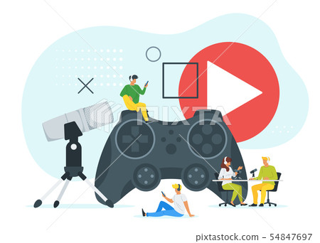Online podcast flat vector illustration Online podcast flat vector illustration 54847697