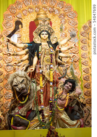 KOLKATA, INDIA Potrait Of Goddess Durga idol 54847699