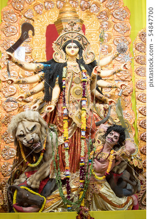 KOLKATA, INDIA Potrait Of Goddess Durga idol KOLKATA, INDIA Potrait Of Goddess Durga idol 54847700