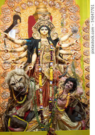 KOLKATA, INDIA Potrait Of Goddess Durga idol KOLKATA, INDIA Potrait Of Goddess Durga idol 54847701