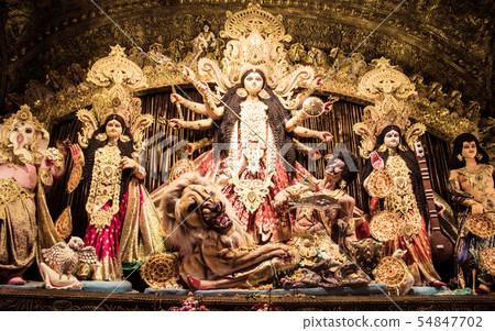 KOLKATA, INDIA Potrait Of Goddess Durga idol KOLKATA, INDIA Potrait Of Goddess Durga idol 54847702