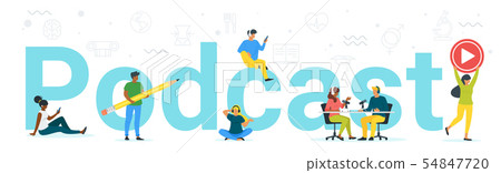 Podcast word concept banner 54847720