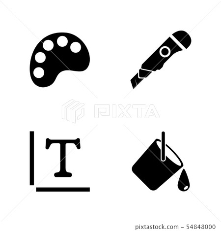 Painter accessories. Simple Related Vector Icons 54848000