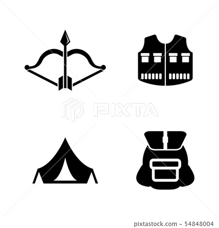 Hiking. Simple Related Vector Icons 54848004
