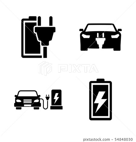 Electrocar. Simple Related Vector Icons Electrocar. Simple Related Vector Icons 54848030