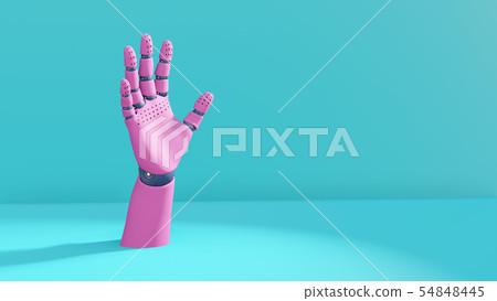 3D illustration, robot hand mannequin body part 3D illustration, robot hand mannequin body part 54848445