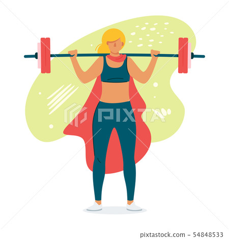 Female weightlifter flat vector illustration Female weightlifter flat vector illustration 54848533