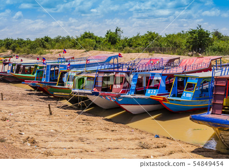 Boats for Tonle Sap lake, Siem Reap, Cambodia Boats for Tonle Sap lake, Siem Reap, Cambodia 54849454