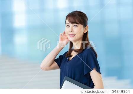 Female employee Business woman Business image Woman working computer 54849504