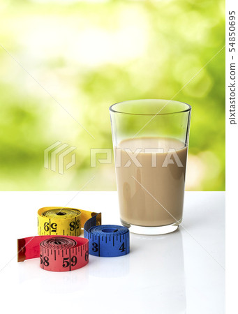 Measuring Tape and Soy Milk Healthy food 54850695