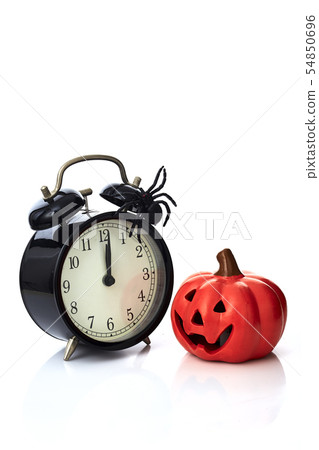 Clock with spider for Halloween celebration 54850696