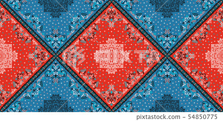 Seamless pattern based on ornament paisley Bandana Print. Vector ornament paisley Bandana Print 54850775