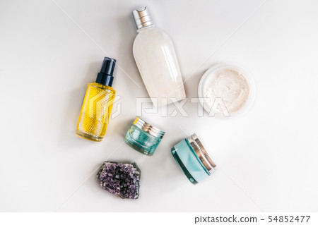 Skincare beauty products from above Skincare beauty products from above 54852477