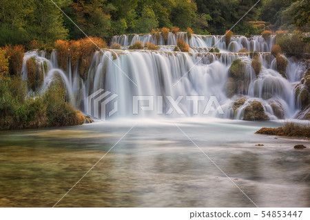 Amazing nature landscape, waterfall Skradinski buk, Krka National Park, Croatia 54853447