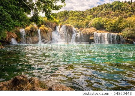 Amazing nature landscape, waterfall Skradinski buk, Krka National Park, Croatia Amazing nature landscape, waterfall Skradinski buk, Krka National Park, Croatia 54853448