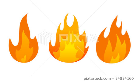 Cartoon fire flame icon set. Vector design. 54854160
