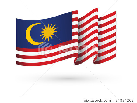Illustration of Flag of Malaysia waving. Illustration of Flag of Malaysia waving. 54854202