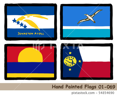手繪國旗圖標,約翰斯頓島國旗,中途島國旗,巴爾米拉環礁國旗,威克島國旗 手繪國旗圖標,約翰斯頓島國旗,中途島國旗,巴爾米拉環礁國旗,威克島國旗 54854690