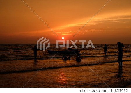 Sunset on the beach background. 54855682
