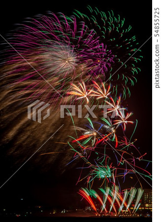 Fireworks event of Ocean Expo Park seen from Ie Island 54855725