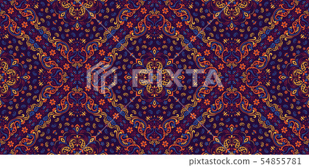 Seamless pattern based on ornament paisley Bandana Print. Vector ornament paisley Bandana Print 54855781