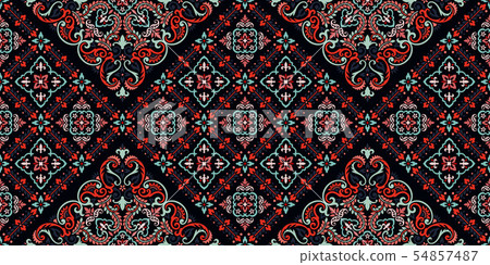 Seamless pattern based on ornament paisley Bandana Print. Vector ornament paisley Bandana Print 54857487