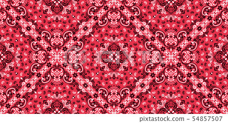 Seamless pattern based on ornament paisley Bandana Print. Vector ornament paisley Bandana Print Seamless pattern based on ornament paisley Bandana Print. Vector ornament paisley Bandana Print 54857507