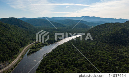 Valley Of The Mountain River Anyuy. Khabarovsk territory in the far East of Russia. The view of 54857634