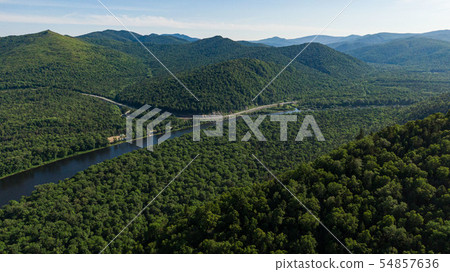 Valley Of The Mountain River Anyuy. Khabarovsk territory in the far East of Russia. The view of 54857636