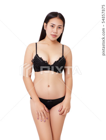 asian woman black bikini in studio 54857875