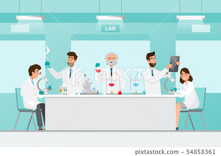 medical concept. Scientists man and woman research medical concept. Scientists man and woman research 54858361