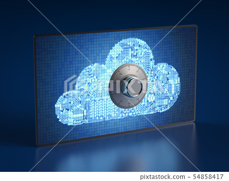 Cloud security concept Cloud security concept 54858417