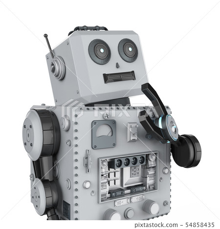 Robot tin toy thinking 54858435