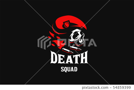 Skull in a military beret  54859399