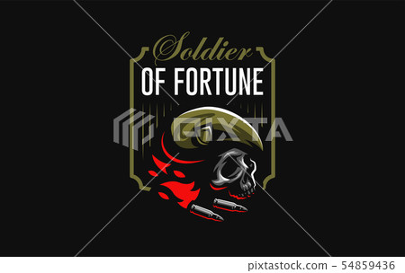 Skull in a military beret  54859436