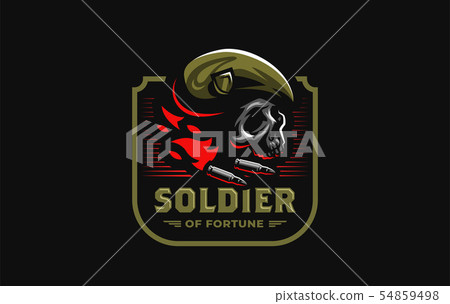 Skull in a military beret Skull in a military beret 54859498