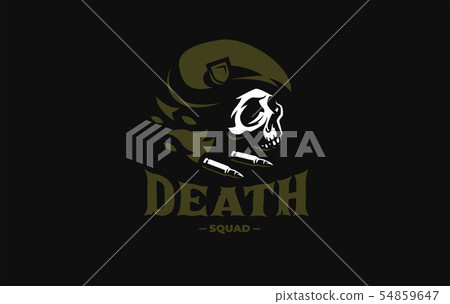 Skull in a military beret  54859647